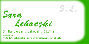 sara lehoczki business card